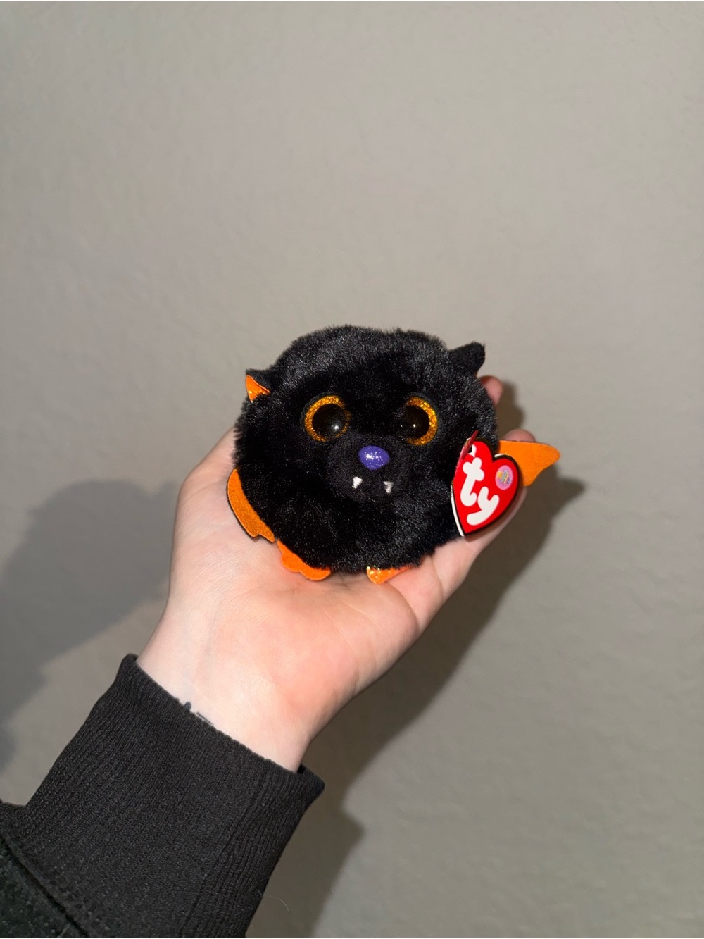 Echo Black & Orange Ty Puffies Plush Bat Toy